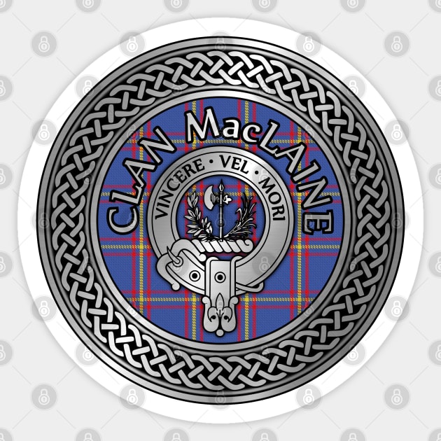 Clan MacLaine Crest & Tartan Knot Sticker by Taylor'd Designs